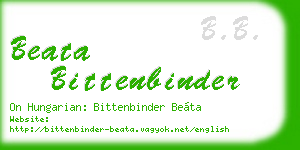 beata bittenbinder business card